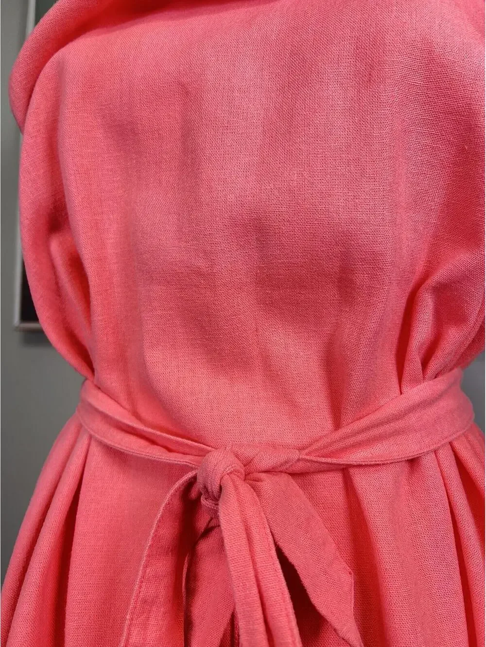 NWT Gap Coral Linen Blend Halter Dress Women's Medium - Picture 7 of 7